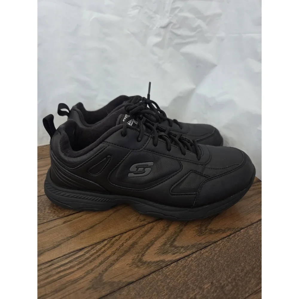 Skechers‎ Work Relaxed Fit Slip Resistant Memory Foam Shoes Men's 8.5 Black